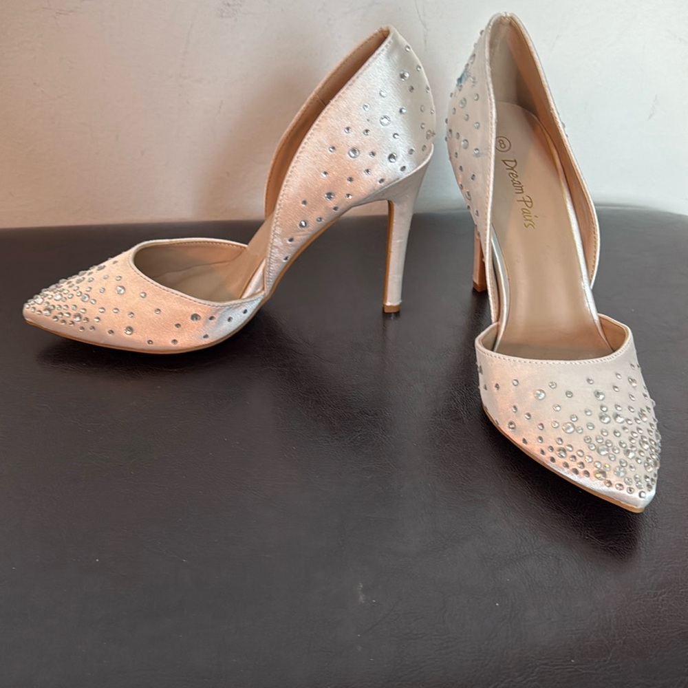 Satin Stiletto with Rhinestones NWOT